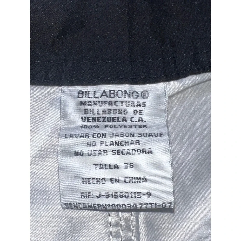 Vintage Billabong Board Shorts Mens 36 Black Eagle Rose Graphic Swim Trunks 90's